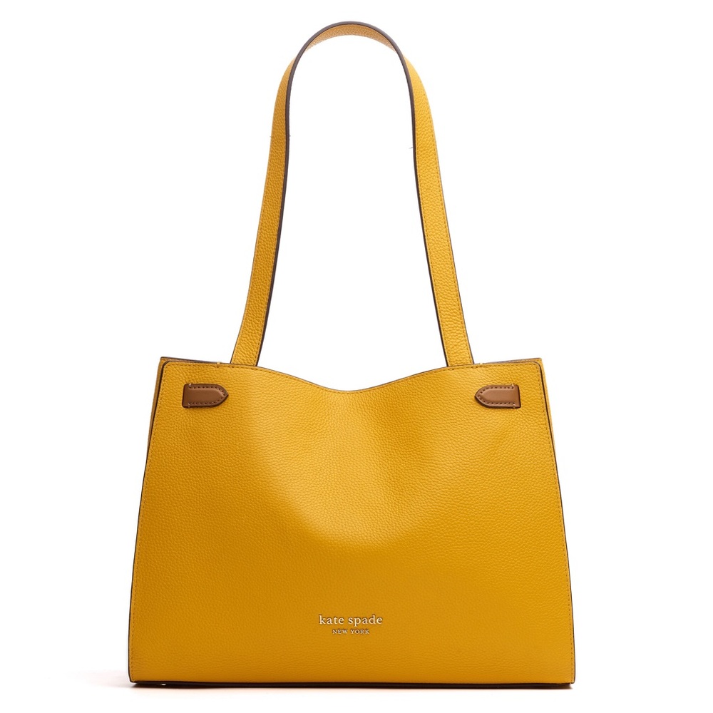 Kate Spade New York Lane Satchel - leather, yellow with brown/tan detailing